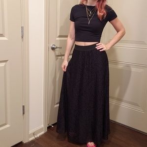 LulaRoe Lucy Solid Black Maxi Skirt